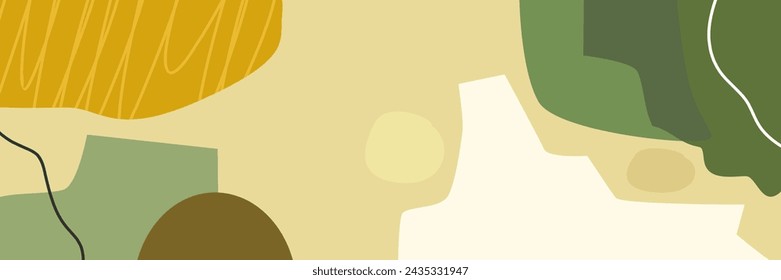 Abstract wavy backgrounds. Hand drawn various shapes and doodle objects. Contemporary organic modern trendy vector illustrations. Every background is isolated. Pastel colors
