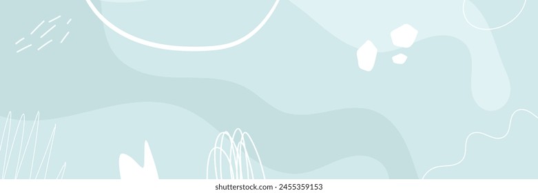 Abstract wavy backgrounds. Hand drawn various shapes and doodle objects. Contemporary organic modern trendy vector illustrations. Every background is isolated. Pastel colors