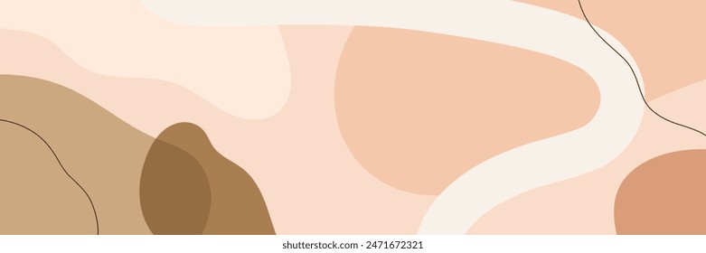 Abstrakte wellenförmige Hintergründe. Handgezeichnet verschiedene Formen und Kritzelobjekte. Zeitgenössische organische moderne trendige Vektorillustrationen. Jeder Hintergrund ist isoliert. Pastellfarben