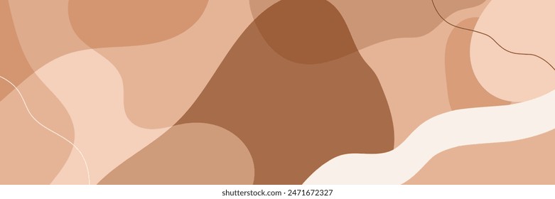 Abstract wavy backgrounds. Hand drawn various shapes and doodle objects. Contemporary organic modern trendy vector illustrations. Every background is isolated. Pastel colors