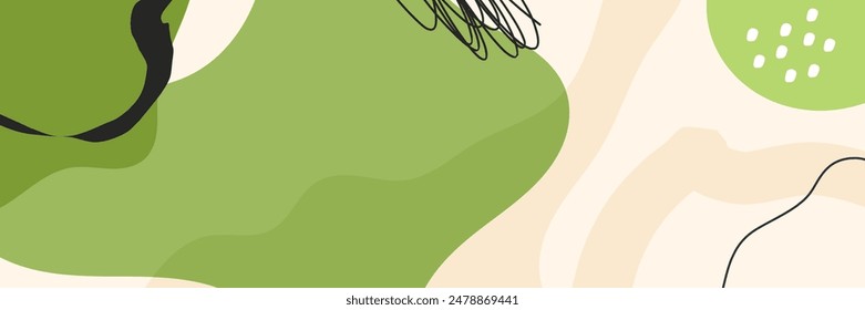Abstract wavy backgrounds. Hand drawn various shapes and doodle objects. Contemporary organic modern trendy vector illustrations. Every background is isolated. Pastel colors