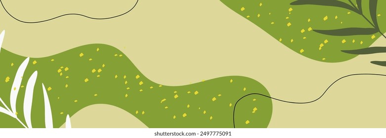 Abstract wavy backgrounds. Hand drawn various shapes and doodle objects. Contemporary modern trendy vector illustrations. Summer vibes concept. Pastel colors