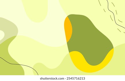 Abstract wavy backgrounds. Hand drawn various shapes and doodle objects. Contemporary modern trendy vector illustrations. Summer vibes concept. Pastel colors