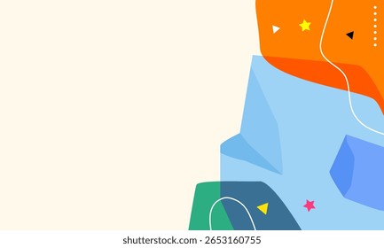 Fundo ondulado abstrato. Mão desenhou várias formas e rabiscar objetos. Ilustrações modernas modernas contemporâneas orgânicas de vetor. Cada fundo é isolado. Cores do pastel