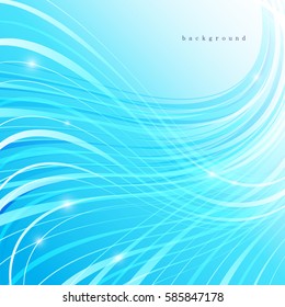 Abstract Wavy Background,Vector Illustration,Graphic Design.Curve Line Backdrop.Modern Blue-White Concept.For Brochure Cover,Web Site,Business Card And Promotion Material