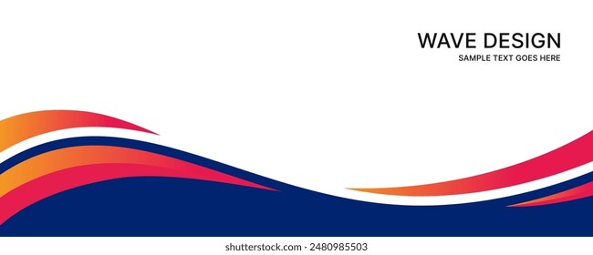 Abstract wavy banner background with dynamic curve shape for business concept.