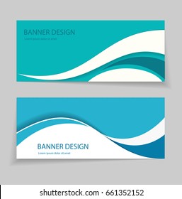 Abstract Wavy Banner Design Set