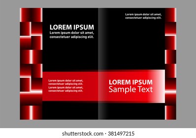Abstract Wavy bi-fold Brochure Template 