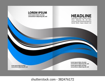 Abstract Wavy bi-fold Brochure Template
