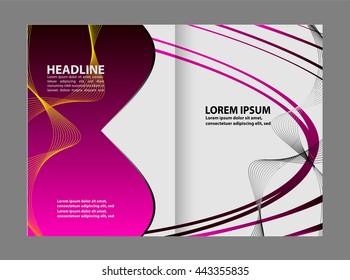 Abstract Wavy bi-fold Brochure Template
