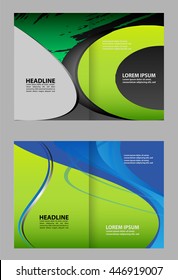 Abstract Wavy bi-fold Brochure Template
