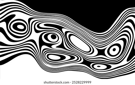 Abstractas fondo negro ondulado. Formas onduladas
