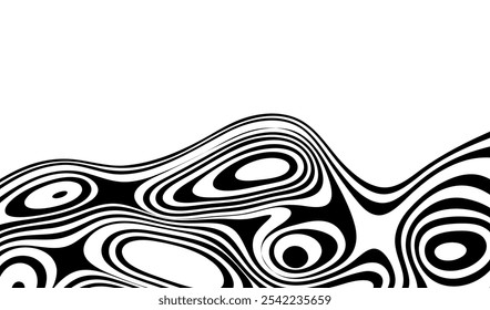 Abstract wavy black background. Wavy shapes.