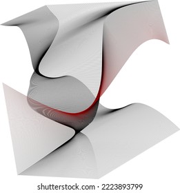 Abstract Wavy Black Lines Background