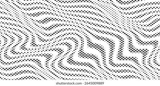 Abstrato ondulado preto e branco pontos meio-tom fundo, Meio-tom de fundo design