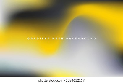 Abstract wavy black yellow background with gradient mesh. Blurred fluid colorful background. Modern design template for web covers, ad banners, posters, brochures etc