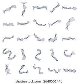 Abstract Wavy Blend Line Elements – Modern Twisted Ribbon Shapes Set