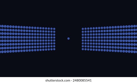 Abstract wavy blending line creative big data flowing dark blue background.