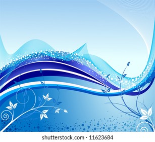 Abstract wavy blue background