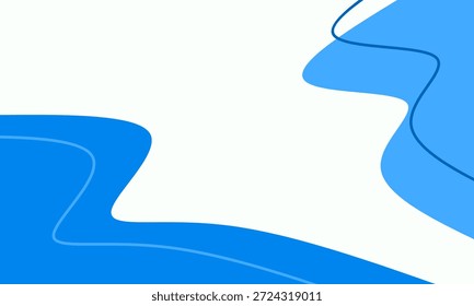 Abstractas fondo azul ondulado. Ondas azules dibujadas a mano. Ilustración vectorial para presentaciones y diseños.