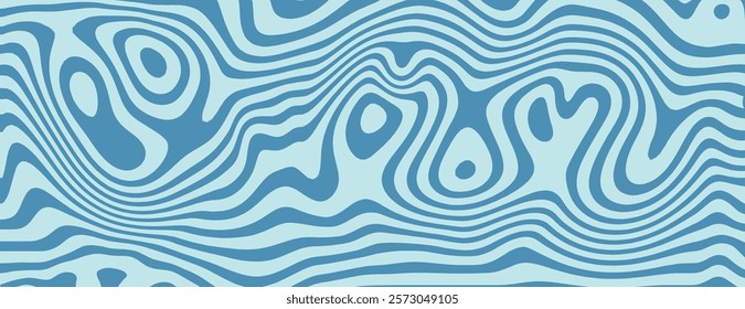Abstract wavy blue background with blue lines. The background features a fluid, organic texture with blue patterns on a base. Psychedelic pattern background vector. ackground.