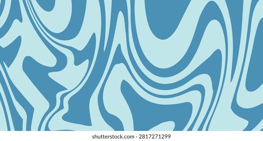 Abstract wavy blue background with blue lines. The background features a fluid, organic texture with blue patterns on a base. Psychedelic pattern background vector. ackground.