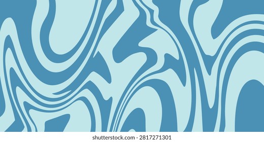 Abstract wavy blue background with blue lines. The background features a fluid, organic texture with blue patterns on a base. Psychedelic pattern background vector. ackground.