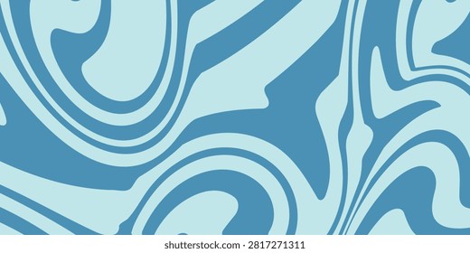 Abstract wavy blue background with blue lines. The background features a fluid, organic texture with blue patterns on a base. Psychedelic pattern background vector. ackground.