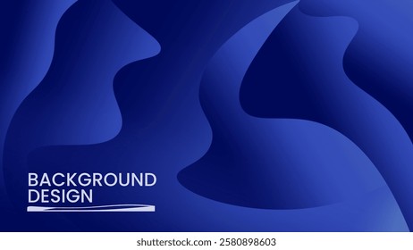 Abstract wavy blue background with smooth curves and gradients, creating a calming and elegant design ideal for various creative and professional uses.