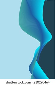 Abstract wavy blue background. Vector