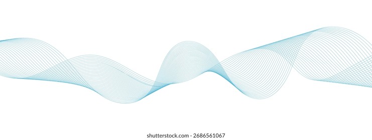 Linhas de tecnologia de mistura azul ondulado abstrato.