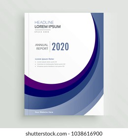 abstract wavy blue brochure template design