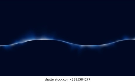Abstract Wavy Blue Glow Background. Vector Illustration.