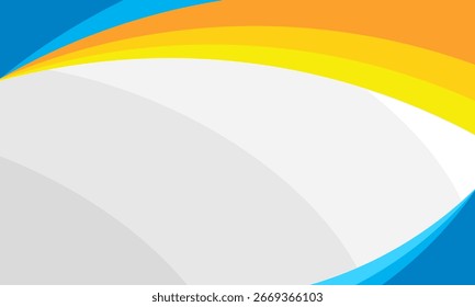 Abstract wavy blue and yellow background, vector illustration