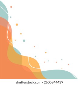 Abstract Wavy Border Background with Pastel Gradient Design