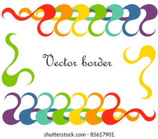 Abstract wavy border colorful design. Vector illustration