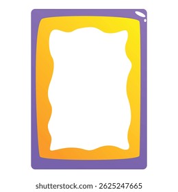 Abstract wavy border frame with copy space, in vibrant orange and purple colors