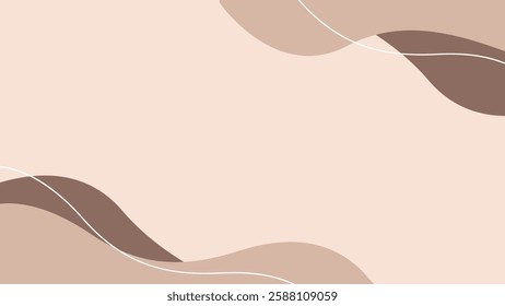 Abstract Wavy Brown Beige Background Minimalist Design Modern Art