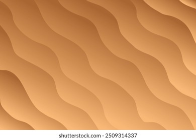 Abstract wavy brown gradient pattern, beach sand background. Aesthetic groovy chocolate or coffee color wallpaper with geometric curvy lines texture. Perfect for elegant presentation