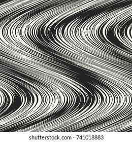 Abstract Wavy Brushed Seamless Pattern.