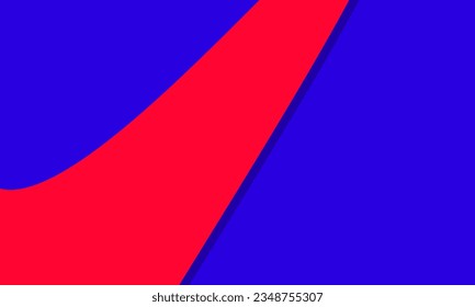 Abstract wavy brutalist contemporary background. Brutal swiss bauhaus design red blue. Vector brutalist trendy retro style