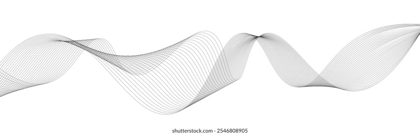Abstract wavy business lines isolated on white background. Curve wave technology lines background