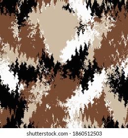 Abstract Wavy Camouflage Brush Strokes Repeating Vector Pattern Isolated Background