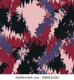 Abstract Wavy Camouflage Brush Strokes Repeating Vector Pattern Isolated Background