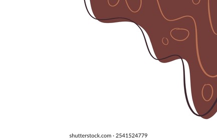 fundo de chocolate ondulado abstrato. elemento de design de canto líquido ondulado. estilo de desenho animado moderno derretendo chocolate. 