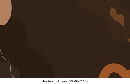 Abstrakte, schokoladenbraune Hintergründe. Handgezeichnet verschiedene Formen und doodle Objekte. Zeitgenössische organische moderne, trendige Vektorgrafiken. Jeder Hintergrund ist einzeln. Pastellfarben