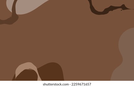 Resumen de fondo de chocolate ondulado. Dibujaron a mano varias formas y objetos de garabatos. Ilustraciones vectoriales modernas y modernas de corte orgánico. Cada fondo está aislado. Colores pasteles