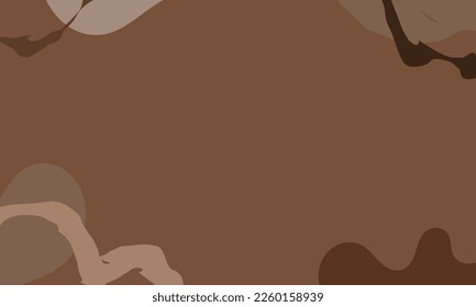 Abstract wavy chocolate backgrounds. Hand drawn various shapes and doodle objects. Contemporary organic modern trendy vector illustrations. Every background is isolated. Pastel colors
