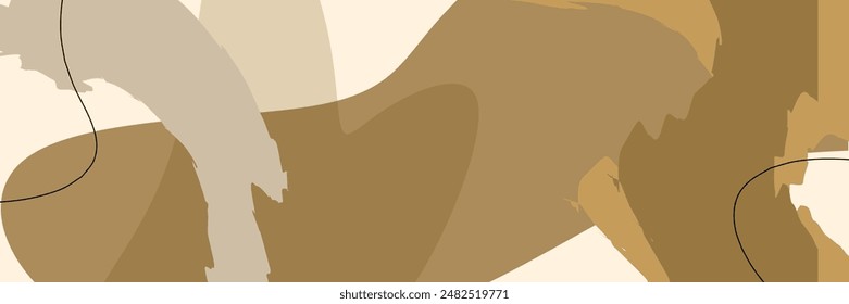 Abstractas fondos ondulados de chocolate. Dibujado a mano varias Formas y objetos de garabato. Modernas Ilustraciones vectoriales orgánicas contemporáneas de moda. Cada fondo está aislado. Colores pastel