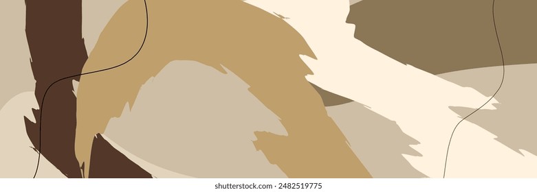 Abstract wavy chocolate backgrounds. Hand drawn various shapes and doodle objects. Contemporary organic modern trendy vector illustrations. Every background is isolated. Pastel colors